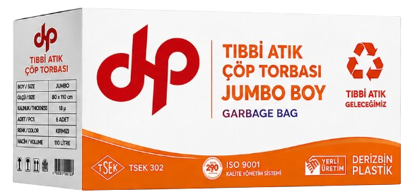 Tıbbi Atık Jumbo Boy 80*110 Çöp Torbası