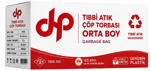Tıbbi Atık Orta Boy 55*60 Çöp Torbası
